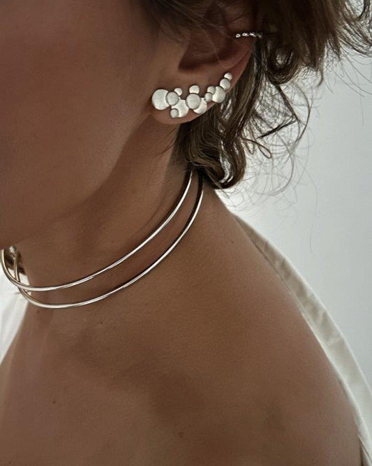 Ear Cuff Bolhas Prata