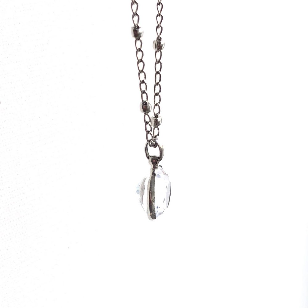 Colar Curto Cristal Prateado