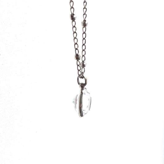 Colar Curto Cristal Prateado