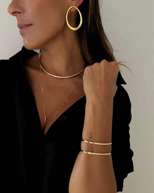Brinco Oval Ouro