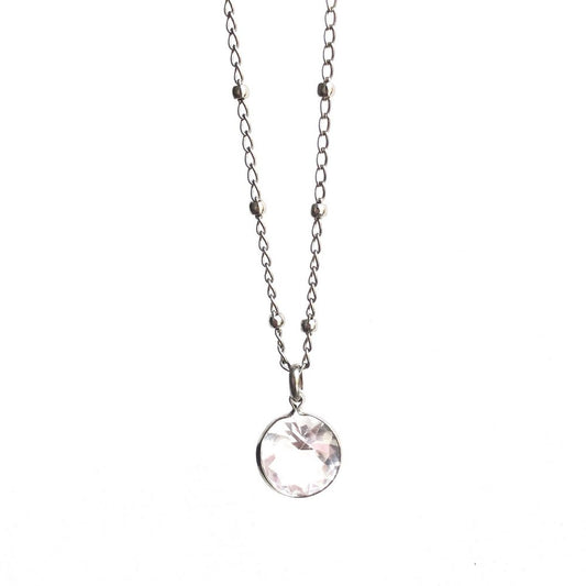 Colar Curto Cristal Prateado