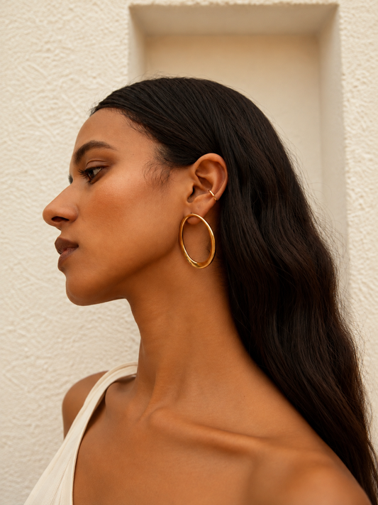 Brinco Oval Ouro