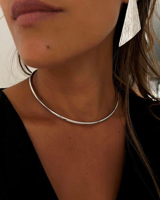 Choker Tubo Prata