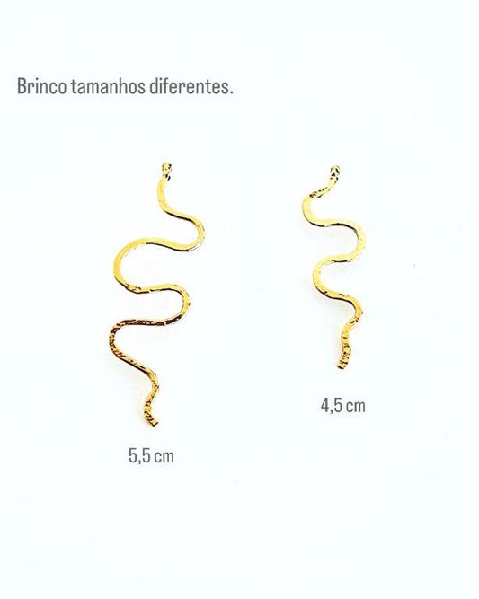 Brinco Naga Folheado Ouro