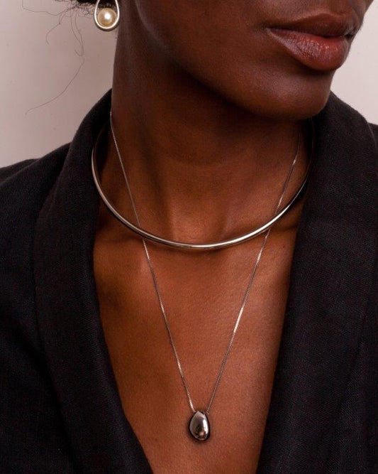 Choker Tubo Prata
