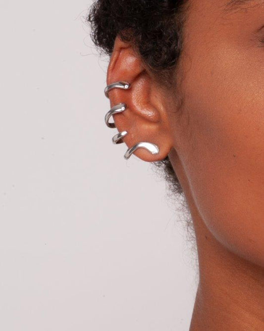 Ear Cuff Snake Prata