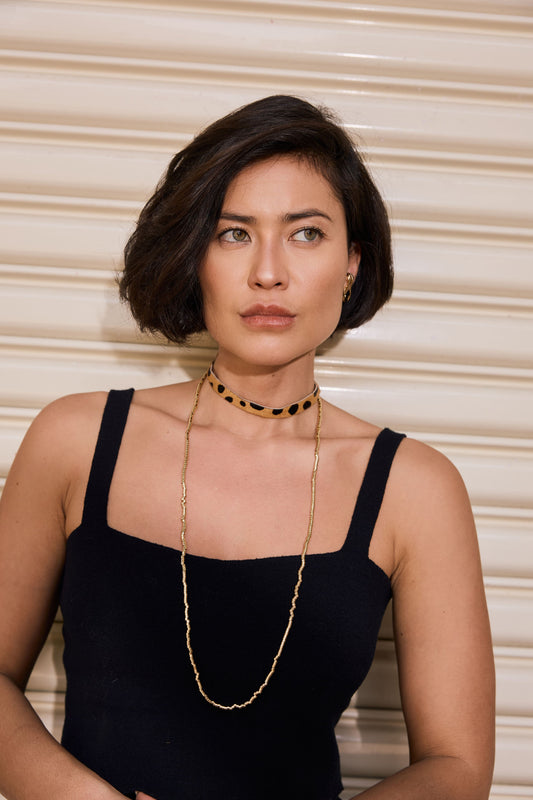 Choker Alma Couro Onça