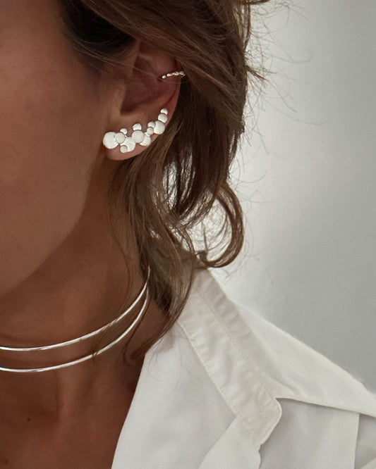 Ear Cuff Bolhas Prata