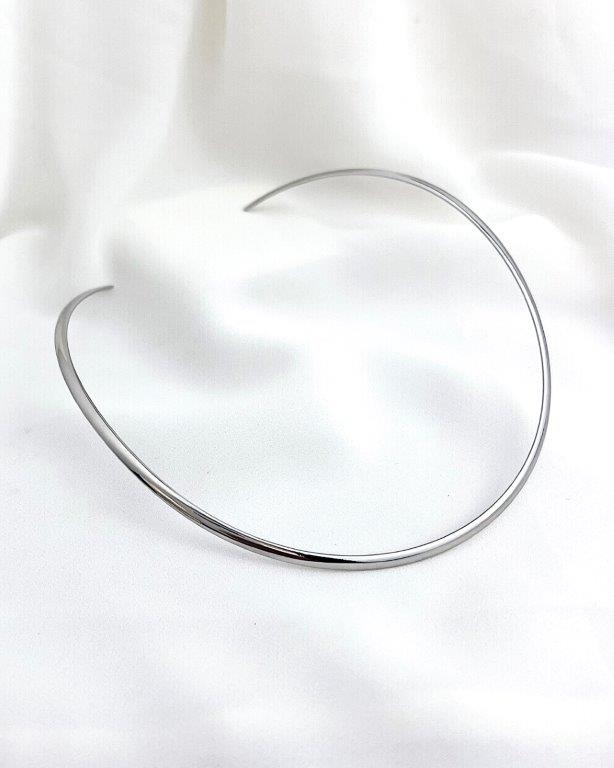 Choker Chapa Fina Prata