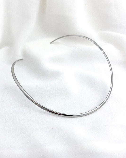 Choker Chapa Fina Prata