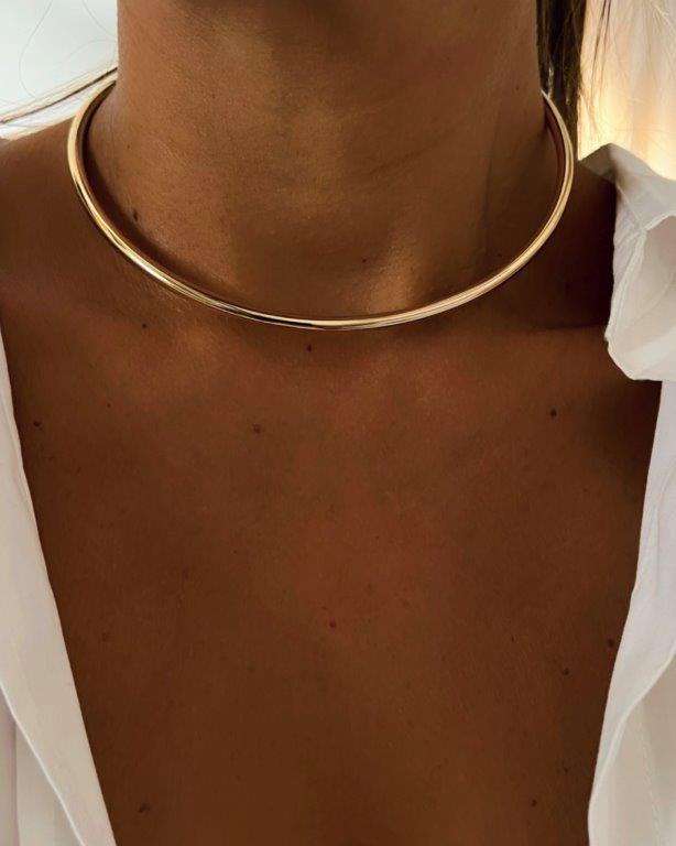 Choker Tubo Ouro
