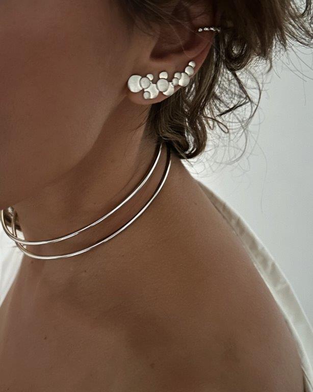 Ear Cuff Bolhas Prata