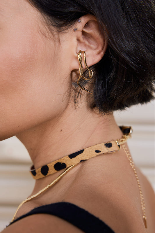 Choker Alma Couro Onça