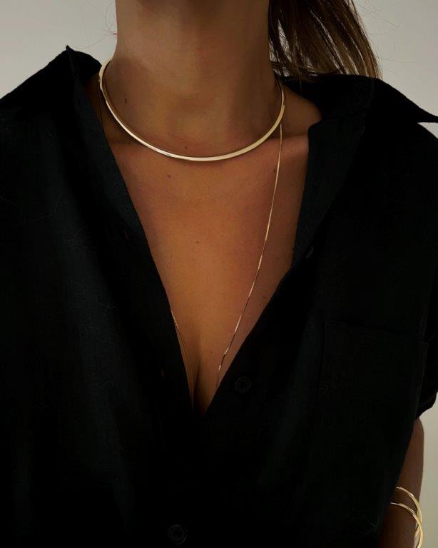 Choker Chapa Fina Ouro