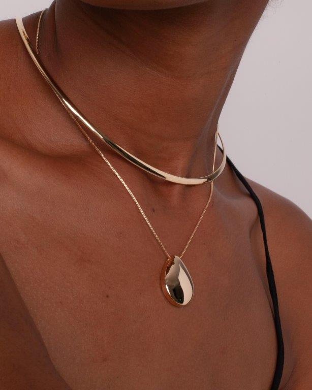 Choker Chapa Fina Ouro