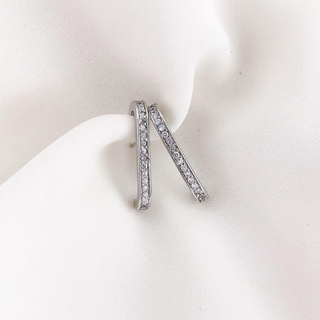 Brinco Ear Hook Folheado Prata