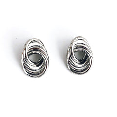 Brinco Tubos Circulares Folheado Prata.