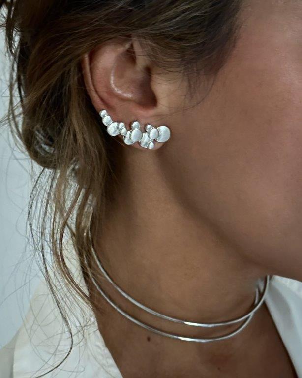 Ear Cuff Bolhas Prata