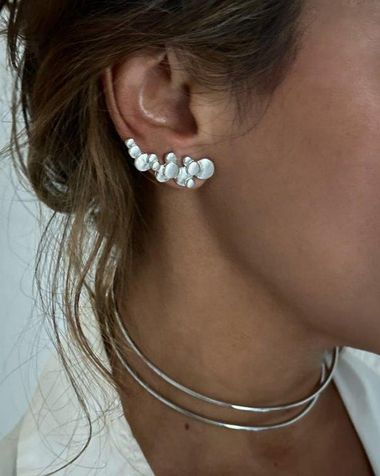 Ear Cuff Bolhas Prata
