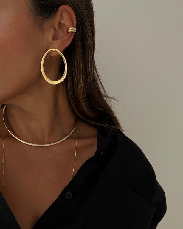 Brinco Oval Ouro