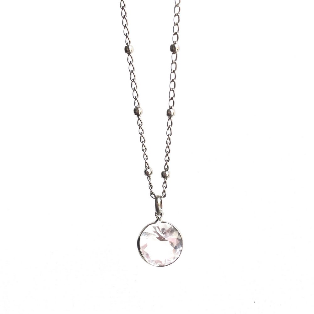 Colar Curto Cristal Prateado