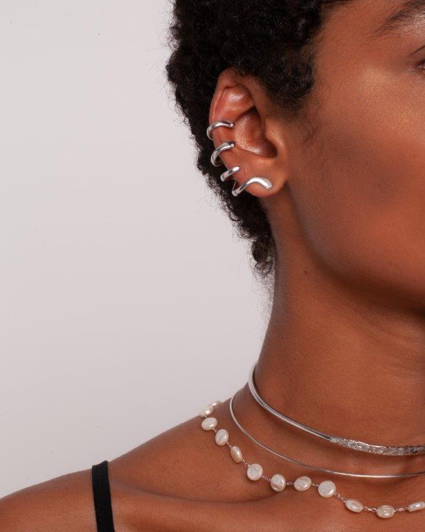 Ear Cuff Snake Prata
