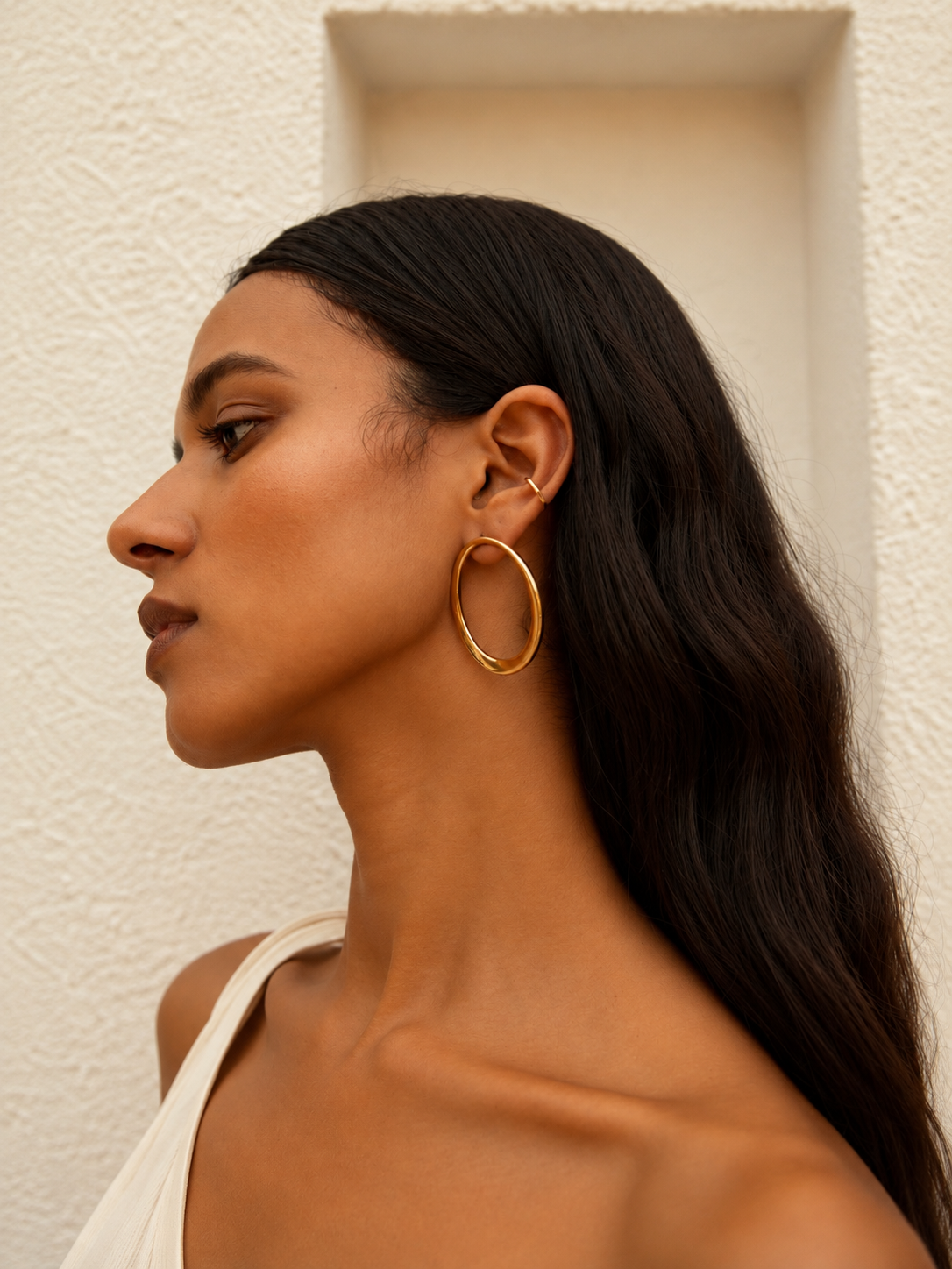 Brinco Oval Ouro