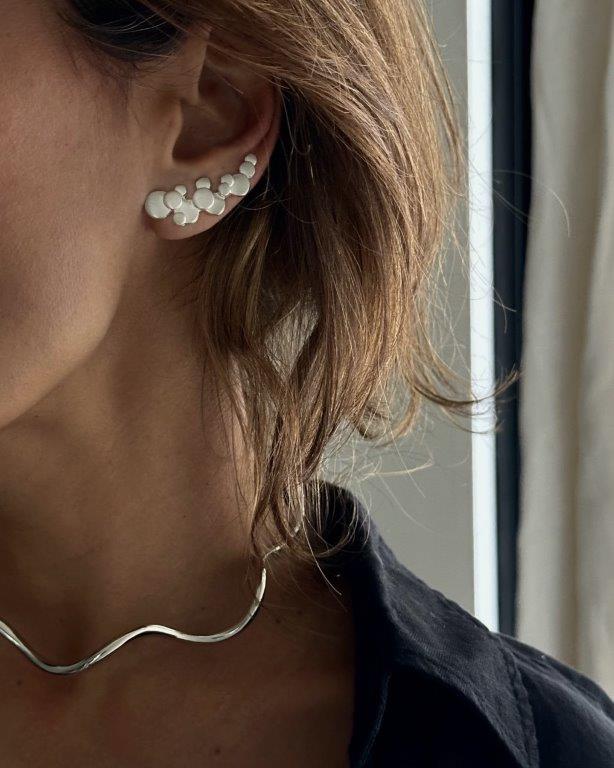 Ear Cuff Bolhas Prata