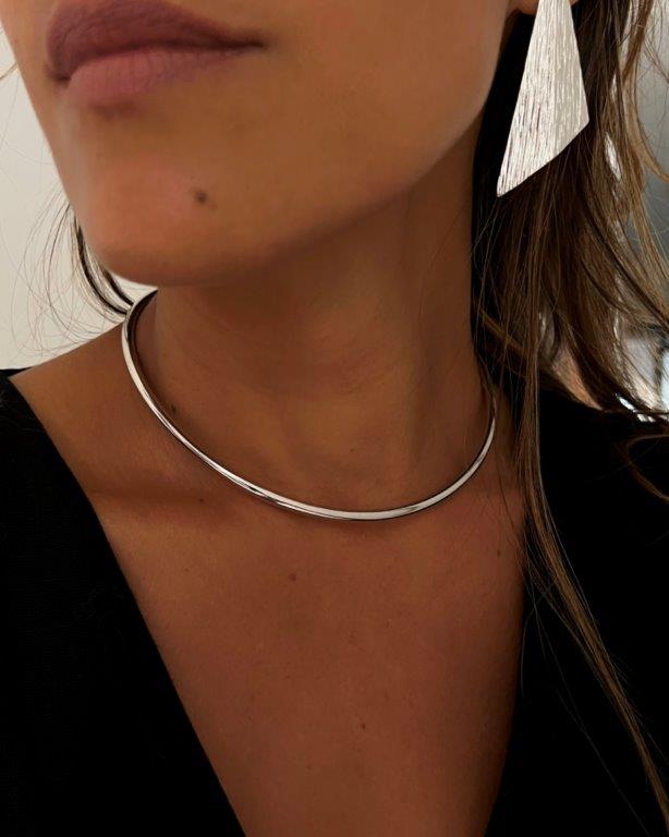 Choker Tubo Prata