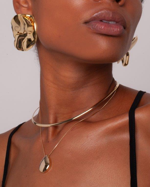 Choker Chapa Fina Ouro