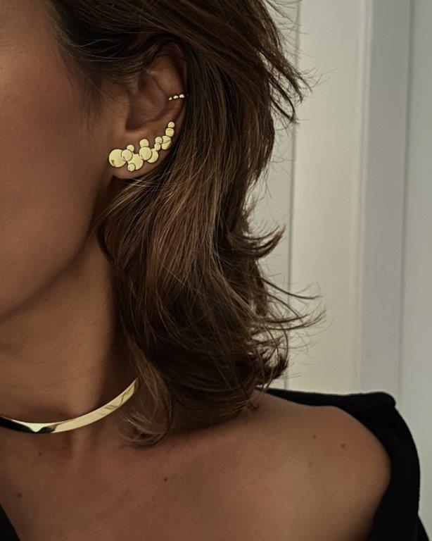 Ear Cuff Bolhas Ouro