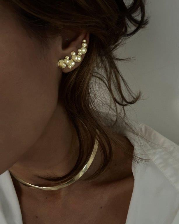 Ear Cuff Bolhas Ouro