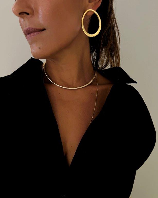 Brinco Oval Ouro