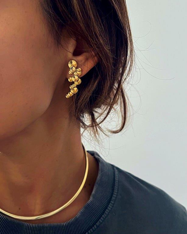 Ear Cuff Bolhas Ouro