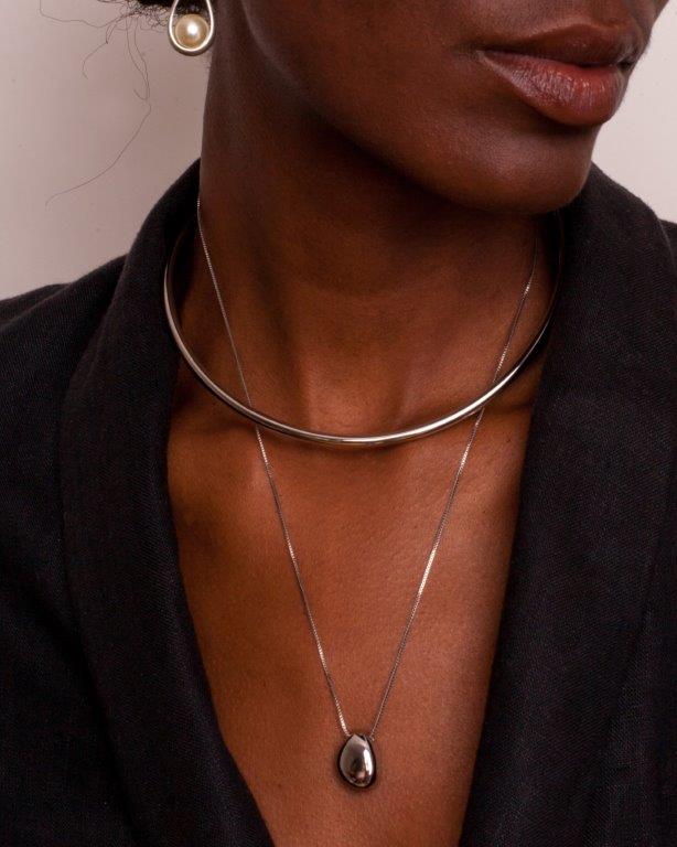 Choker Tubo Prata