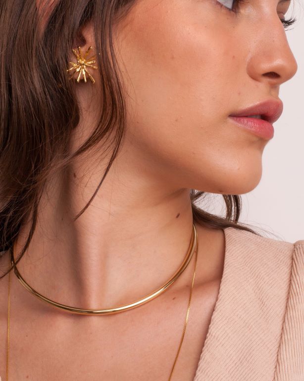 Choker Tubo Ouro