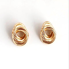 Brinco Tubos Circulares Folheado Ouro