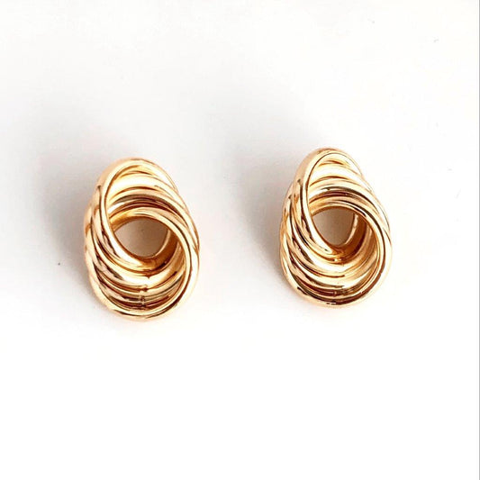 Brinco Tubos Circulares Folheado Ouro